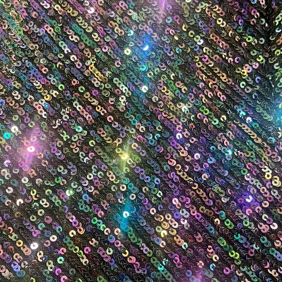 MORGAN & CO Juniors Black Sequined Elbow Sleeve Surplice Neckline Mini Dress - Picture 14 of 15